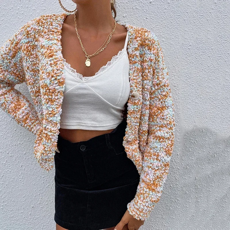 

Vintage Sweater Cardigan for Womens Winter New Hook Flower Sweaters Women's Large Size Jackets Short Style Cardigans 2024 Autumn
