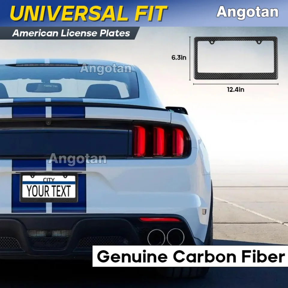 2Pcs Carbon Fiber Pattern License Plate Frame, Funny License Plate...