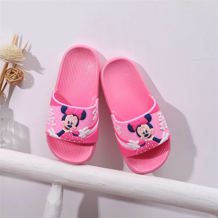 child shoes girl Disney Summer Slippers Designer Kids Flat Shoes Minnie Mouse Slides Baby Girl Shoes Child Flats children's sandals