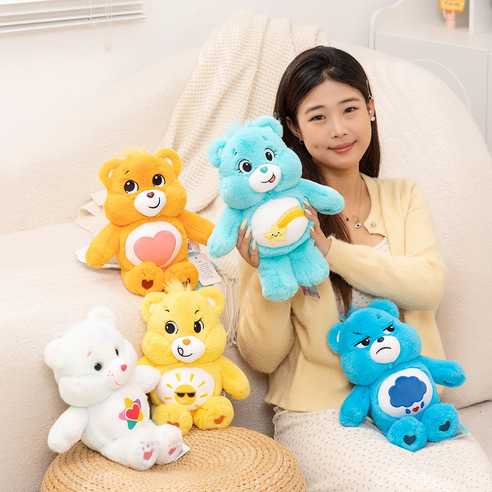 Miniso Adorable Rainbow Bear Plush Toy - Soft Cartoon Bear Pillow