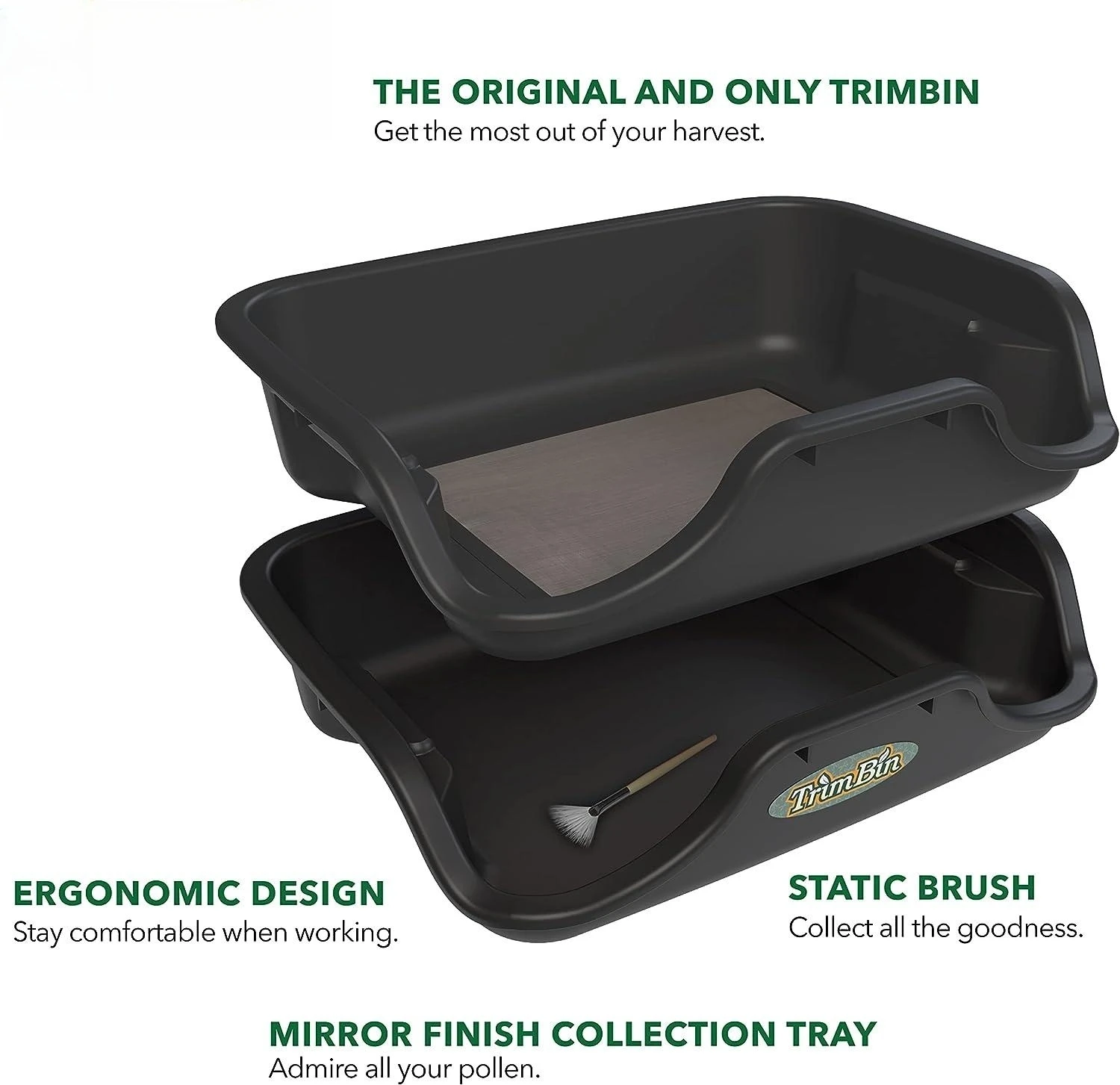 Black Plastic Trimming Tray Set with 150/220 Micron Screen Mesh Pollen  Sieve Kief Sifter Screen Trim Tray Bin for Buds Herbs