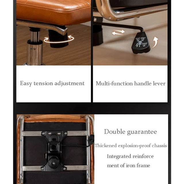 New Japanese Rattan Computer Chair Retro Rotating Chair Comfortable Study Desk Breathable Armrest Rattan Chair Office Furniture 5