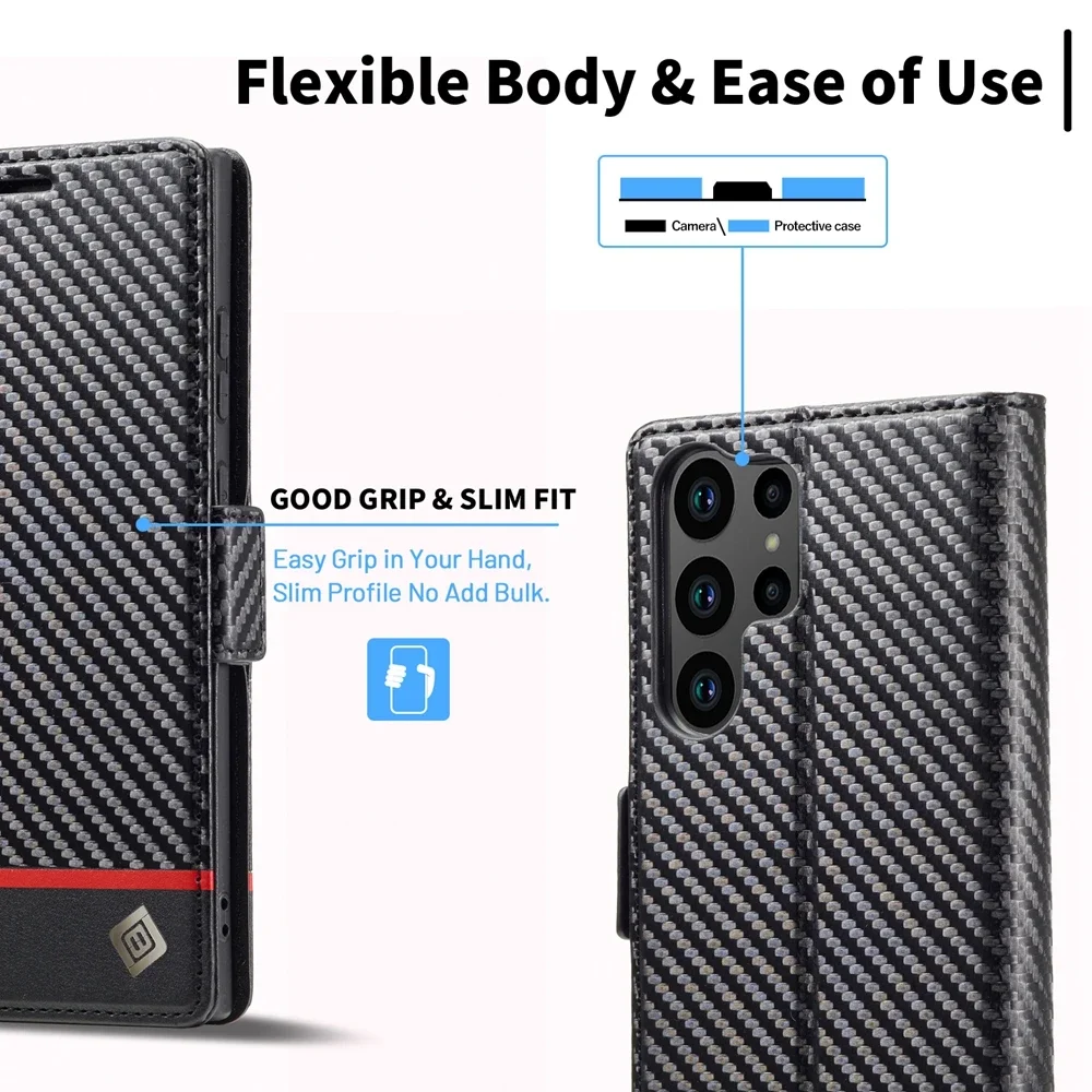 Premium Wallet Flip Phone Case with Magnetic Closure and Card Slots