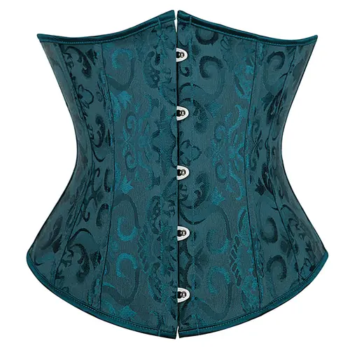 Underbust Corset Plus Size Gothic Corset Cincher Medieval Corsets for Women Jacquard Vintage Waist Corset Top Black White Purple - Image 19