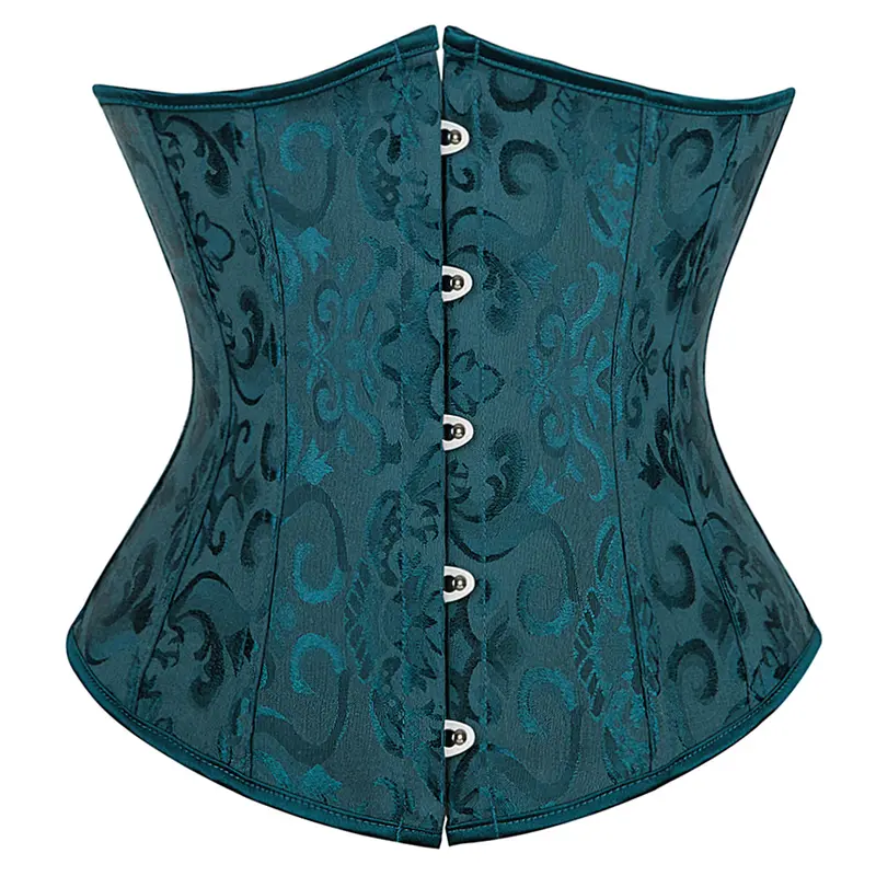 Underbust Corset Plus Size Gothic Corset Cincher Medieval Corsets for Women Jacquard Vintage Waist Corset Top Black White Purple - Image 19