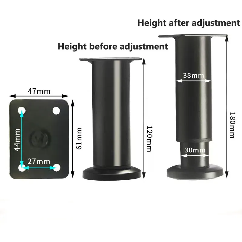 4PCS Heavy Duty Adjustable Furniture Replacement Legs for Cabinets, Sofas, Beds, and Chairs