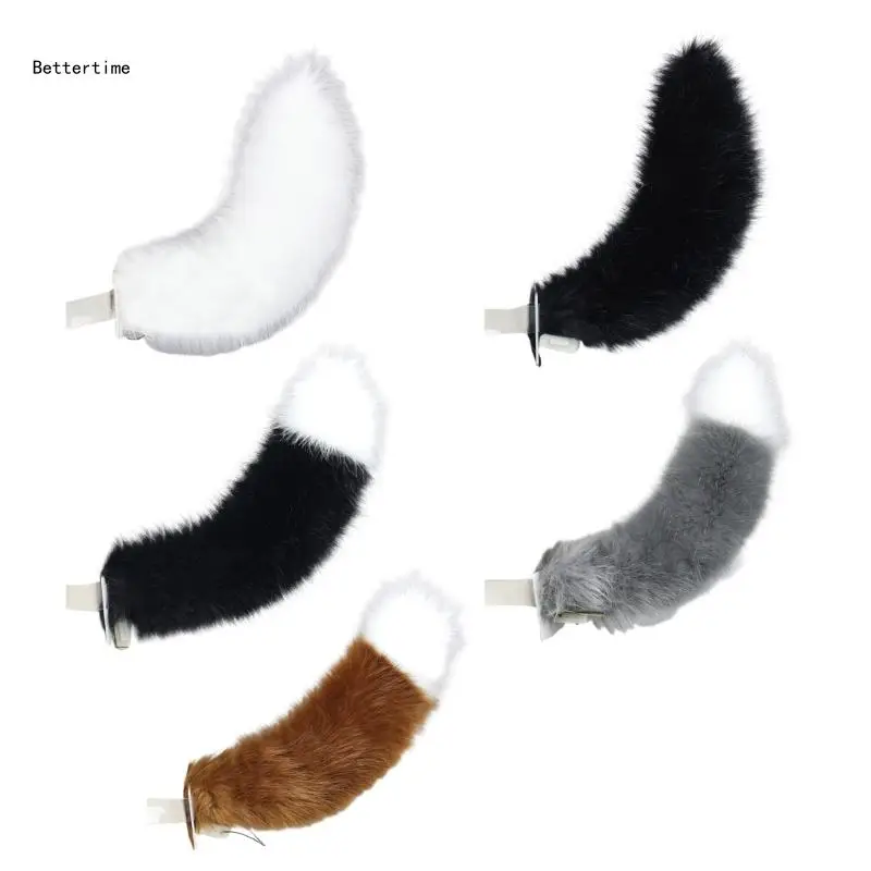 

B36D One Size Artificial Animal Tail Halloween Christmas Faux Furs Foxes Costume Tail