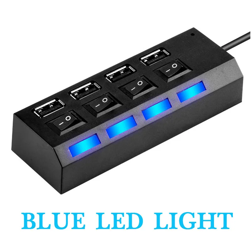 Multi USB Splitter, Extensor Múltiplo, Lâmpada LED