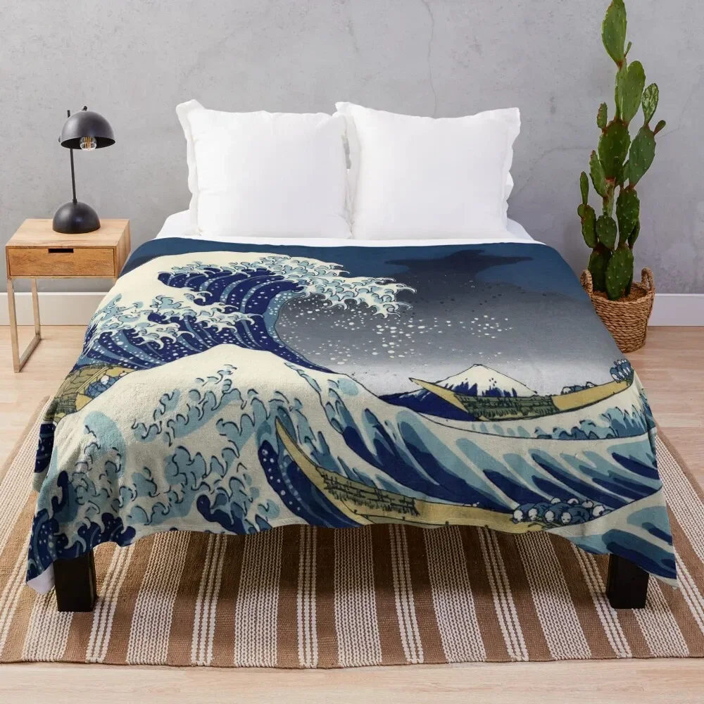 

Great Wave: Kanagawa Night Throw Blanket Luxury Thicken Multi-Purpose Thins Thermal Blankets
