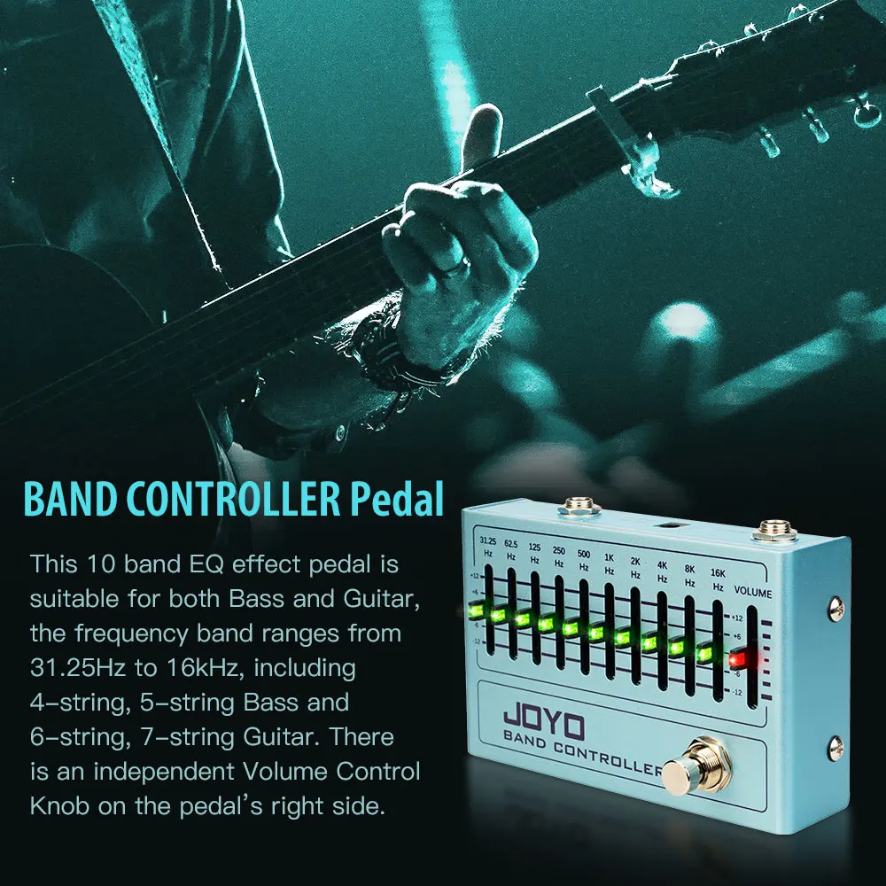 R-12 BAND CONTROLLER 10 Band EQ Guitar Pedal Support ±12dB Boost Ranges from 31.
