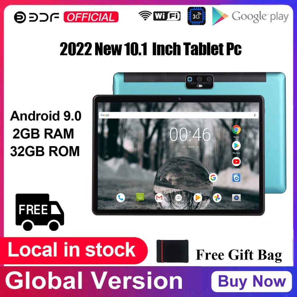 2022 Pro 10.1 Inch Tablet Android 9.0 Quad Core Dual SIM 3G Phone Calls 2GB/32GB Pad Tablet WiFi Bluetooth GPS Hipad Tablets Pc cheap note taking tablet