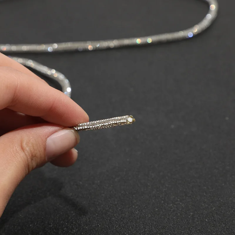 Rhinestone Rope Glitter 4mm 2 Yards Crystal Tube Cord Trimming DIY Jewelry Bracelet Necklace Shoelaces Bag Strap Material Decor jewelry making supplies,sewing rhinestones,glass crystal rhinestones