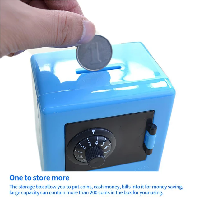 ATM dönen şifre banka para kutusu aşınmaya dayanıklı mavi nakit para  tasarrufu ev plastik kumbara mevduat oyuncak oyuncaklar - AliExpress