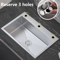 304สแตนเลสสตีลอ่างล้างจาน Topmount หรือ Undermount ชามเดี่ยวอ่างล้างหน้าสำหรับบ้านที่มีระบายน้ำอุปกรณ์เสริม 5