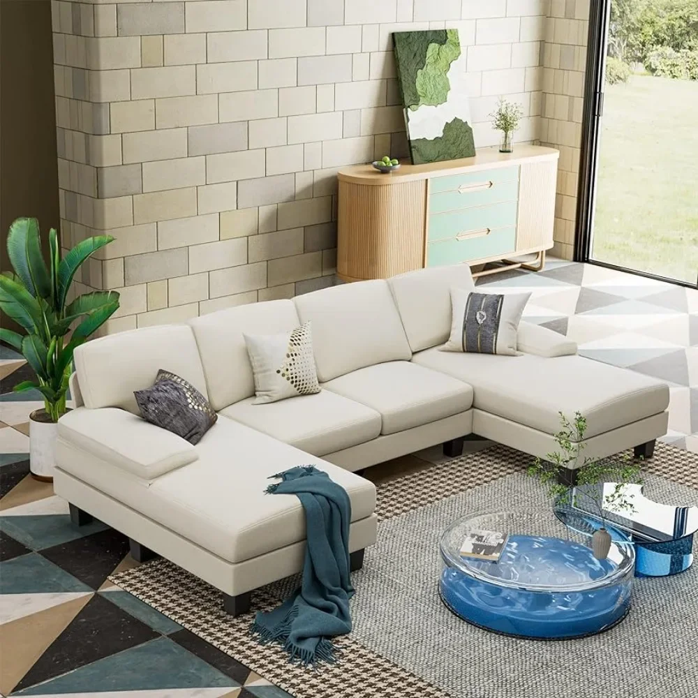 

Living Room Sofa set, Combination 4-seater Sofas Bed, Double Chaise Longue, Modern Fabric U-shaped, Living Room Sofa set