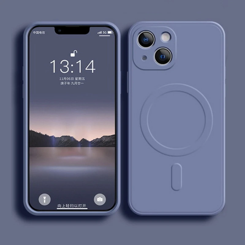 Liquid Silicone Shockproof Phone Case with Magnetic Wireless Charging Compatibility