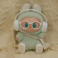 אביזרים לעשייה עצמית עבור נעלי Labubu V1 V2 ללא עדשות משקפיים סט אוזניות פלסטיק מעוצבות עם בובת פלאש קישוט ליום ההולדת 4