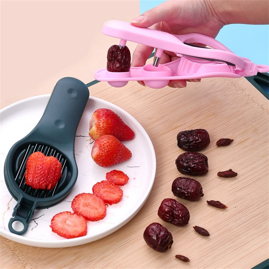 

Red Dates Cherry Fruit Kitchen Pitter Remover Olive Corer Seed Remove Pit Tool Vegetable Salad Tools Egg Slicers Fruit Slicers