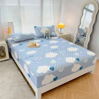 1pc Printed Mattress Cover, Skin Friendly, Comfortable, Antibacterial Fitted Sheet Mattress Protective Cover,For Bedroom Bedding 2
