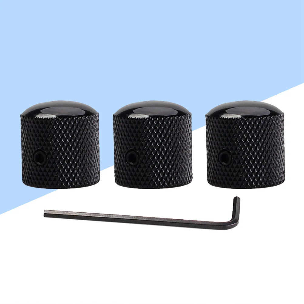 

3pcs Guitar Volume Knobs Tone Control Knobs Amplifier Knobs with for Electric Guitar Bass Replacement Black