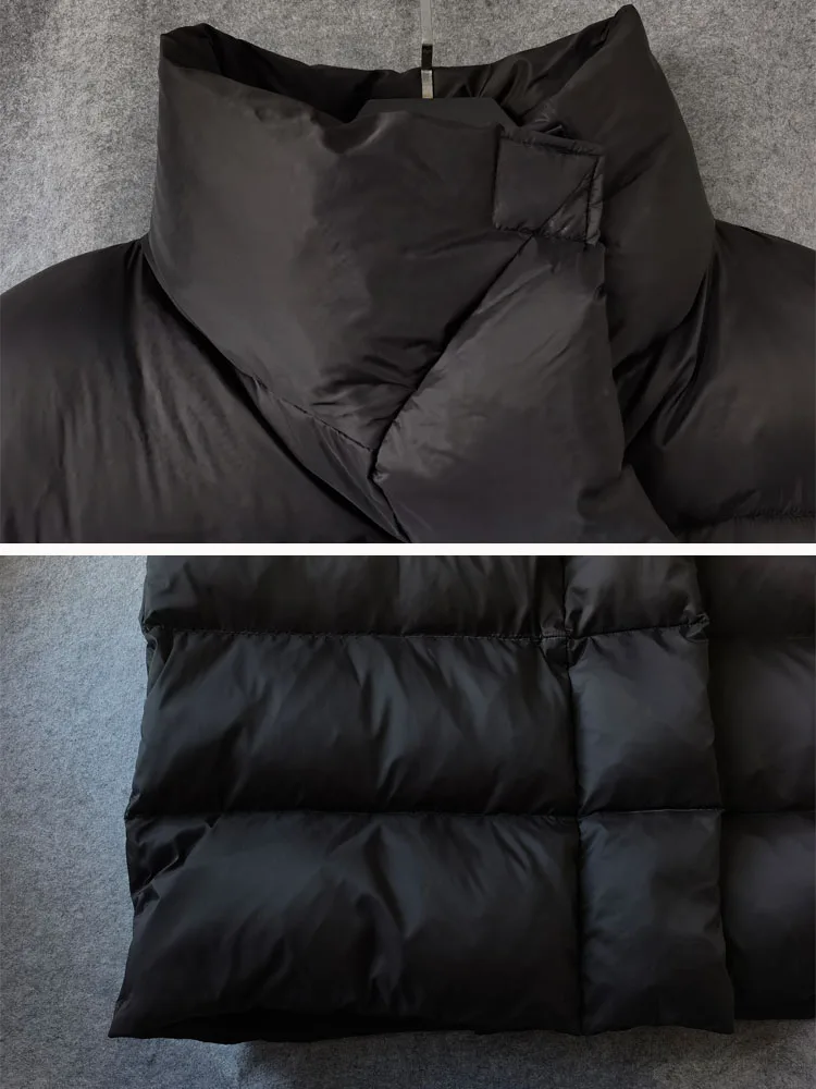 Luxury Women's Long down jacket Large size 2023 Winter Thick warm Turtleneck puffer coat Oversize Black High quality INKEO 3O117