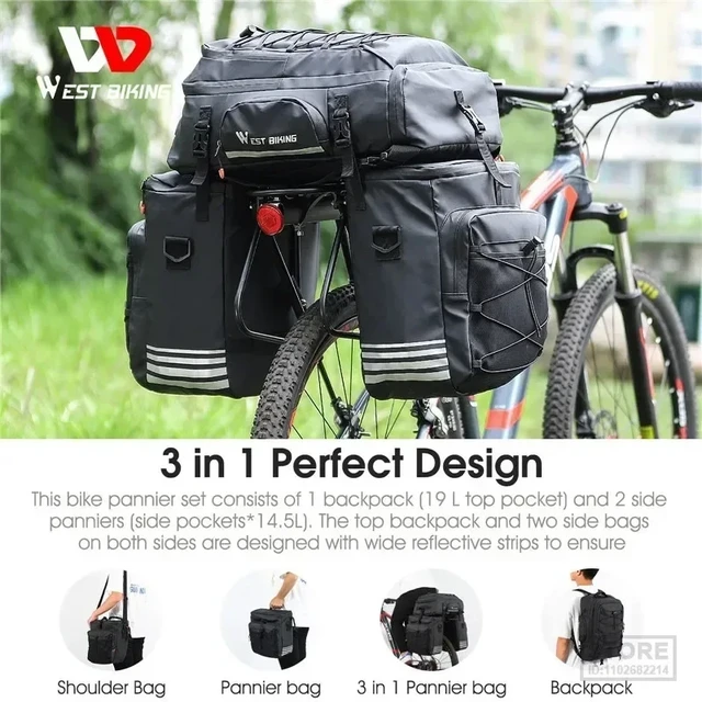 自転車用バッグ3種セット （WestBiking-多機能自転車バッグ,トランク 