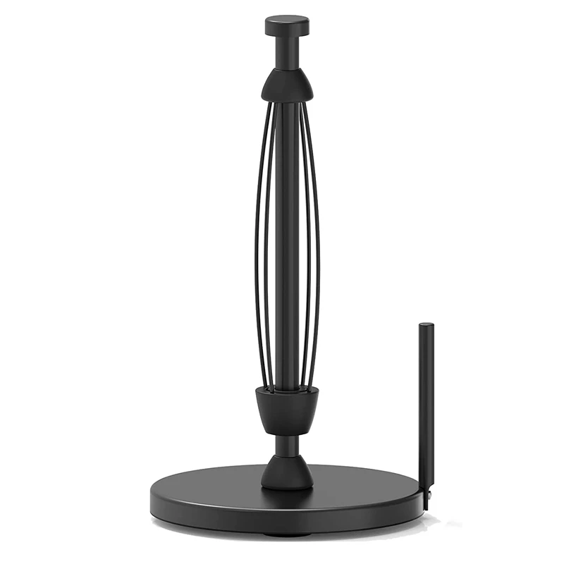 

Paper Towel Stand Black With Ratchet System For Kitchen Bathroom, One-Handed Tear Paper