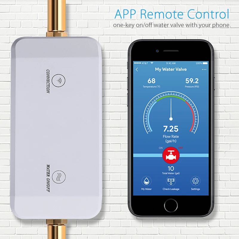 Vanne D'Eau Intelligente WiFi - Contrôle à Distance Via App Tuya/Alexa - Compatible 1/2", 3/4", 1" - Alarme Fuite