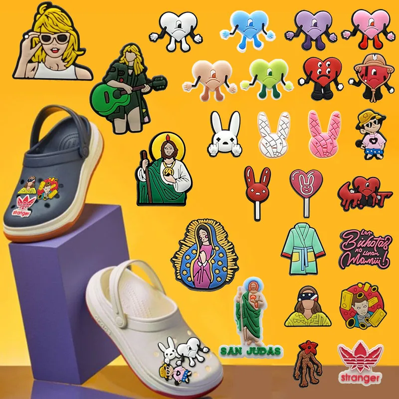 Shoes Charm Crocs Bad Bunny Croc Charms Virgin Mary Religion Croc