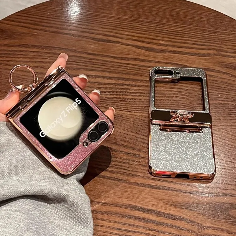 Glitter Gradient Diamond Plating Ring Holder Bling Shockproof Case