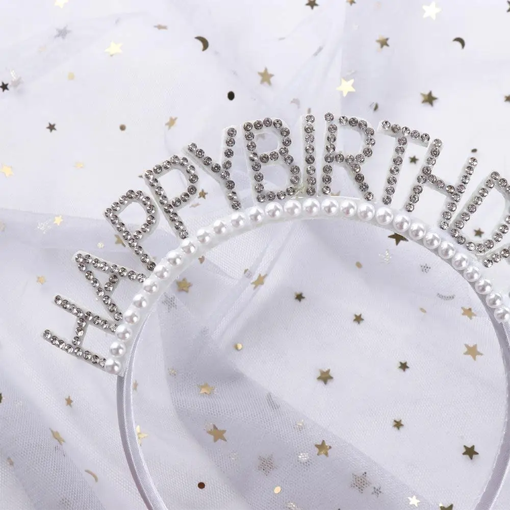 Exquisite Alloy Queen Birthday Decoration Letter Birthday Hair Hoop Female Jewelry Happy Birthday Headband Rhinestone Crown