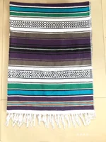 Mexican Blanket Travel Striped Rainbow Beach Blankets Mat for Beds Outdoor Picnic Sofa Cover with Tassel 2