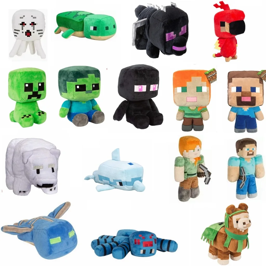 Minecraft pelúcia brinquedo pixel doll para crianças presente