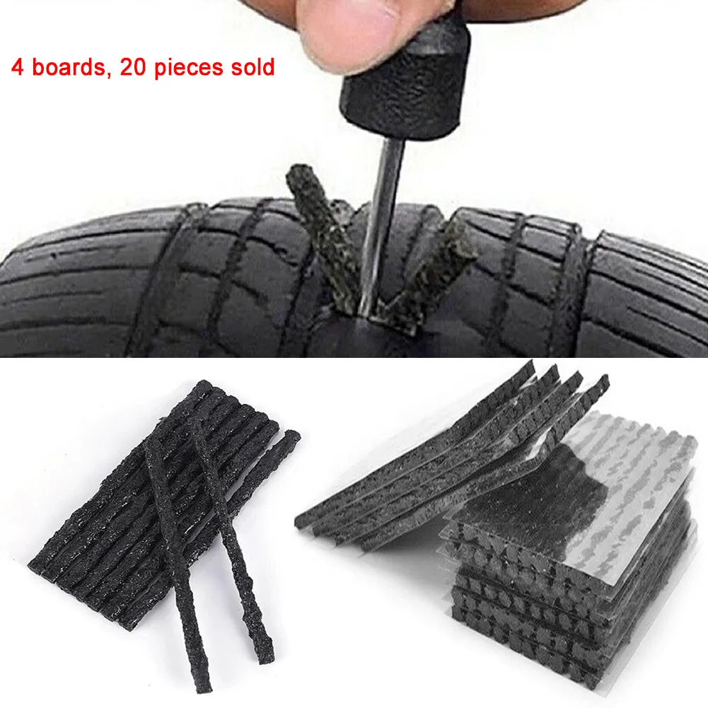 20pcs Car Tubeless Seal Strip Tyre Tubeless Seal Strip Plug Tire Puncture Repair Recovery Kit Tire Repair Tools Kits