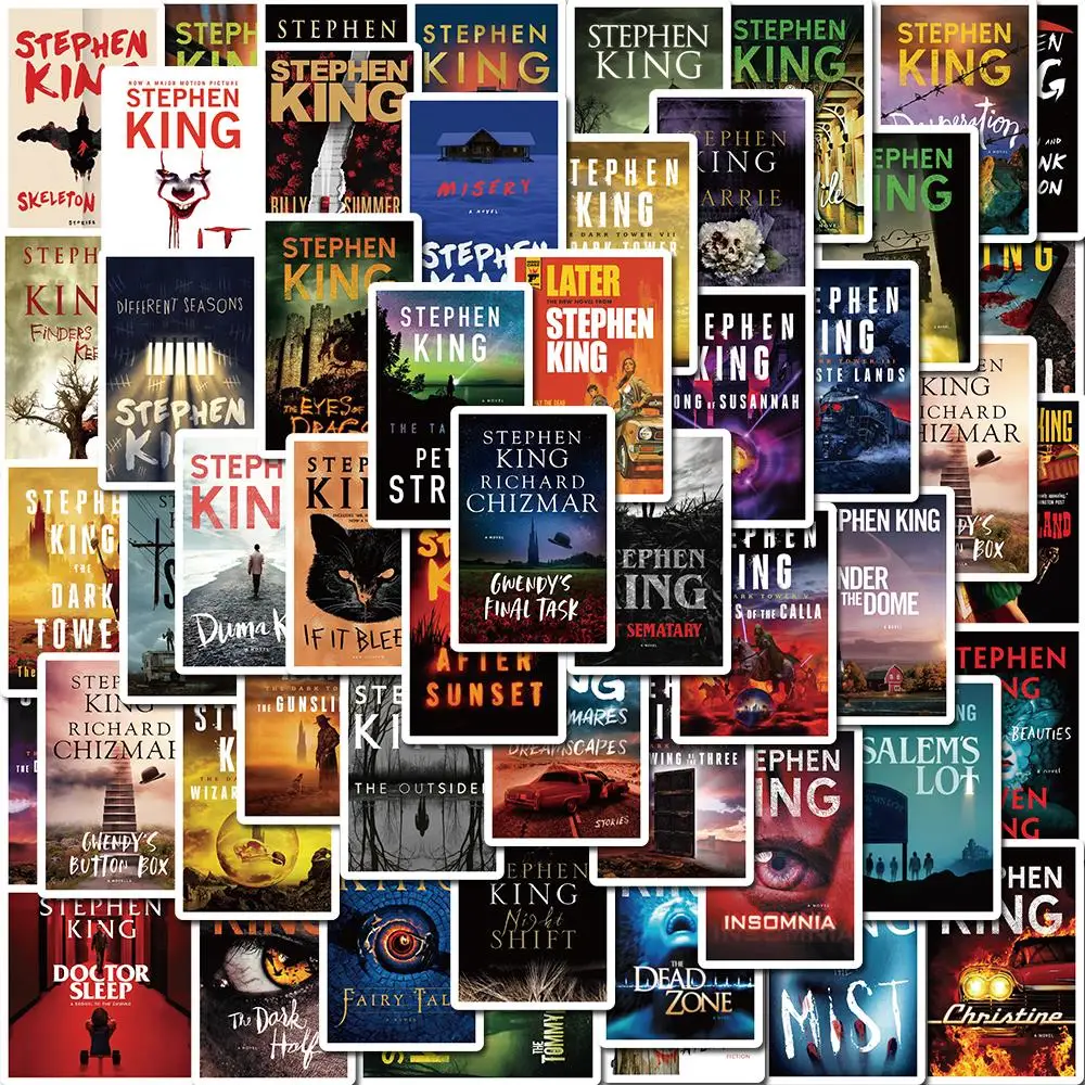 50Pcs Stephen Edwin King Novel Horror Stickers Vintage Per Fai Da Te Notebook Bagagli Moto Laptop Frigorifero Decalcomanie Decor