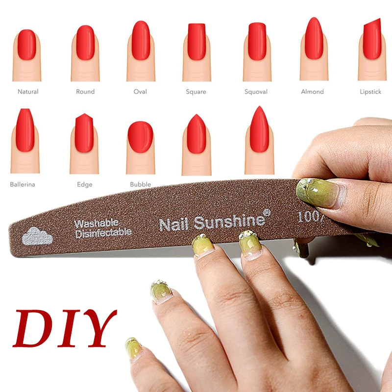 100 Pcs Macaron Nail File Set (100/180 Grit) - Professional Wooden Files