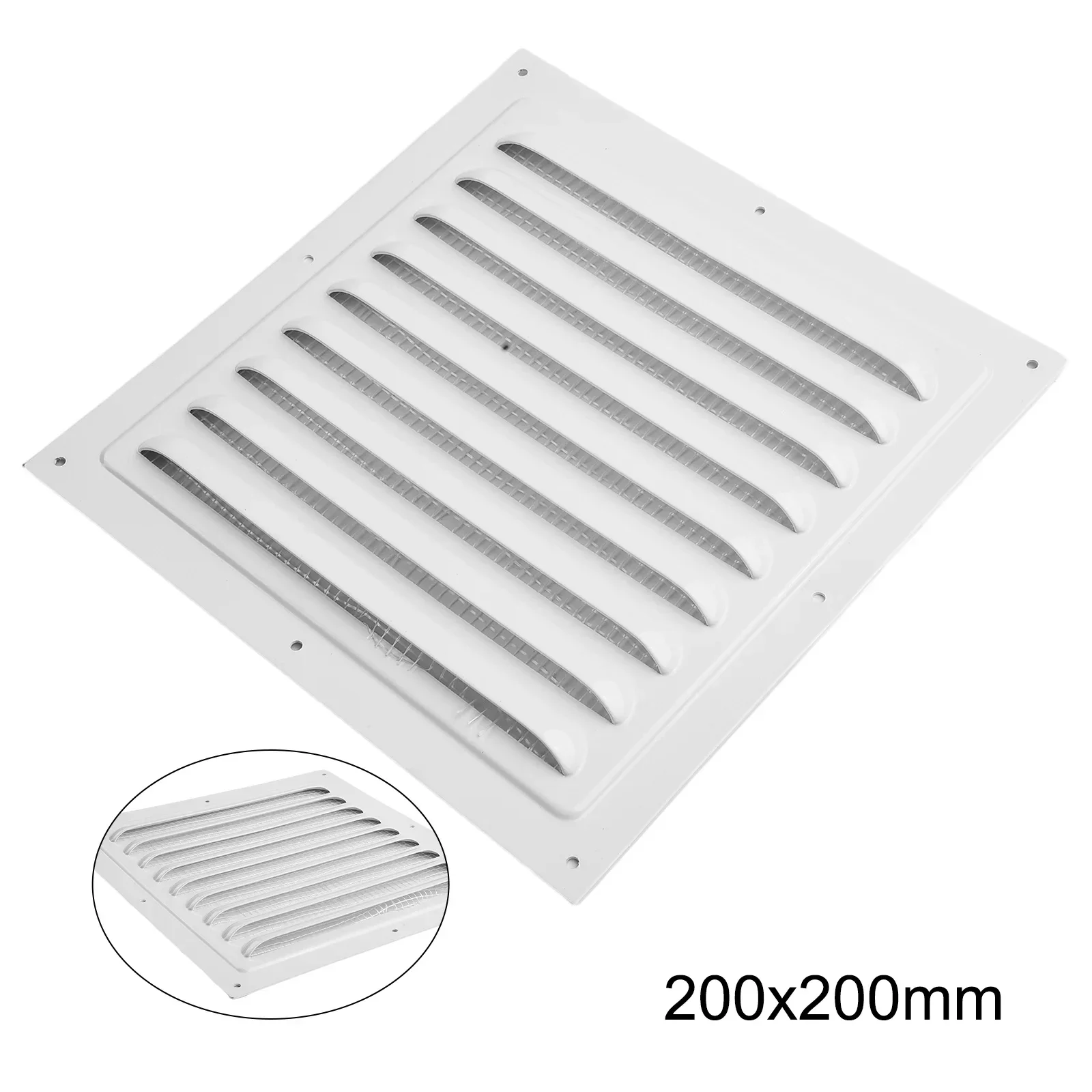 Vent Louver Ventilation Grill With Filter Fresh Air System Mosquito Insect Net Cover Screen Square Exhaust Outlet Vent Grille
