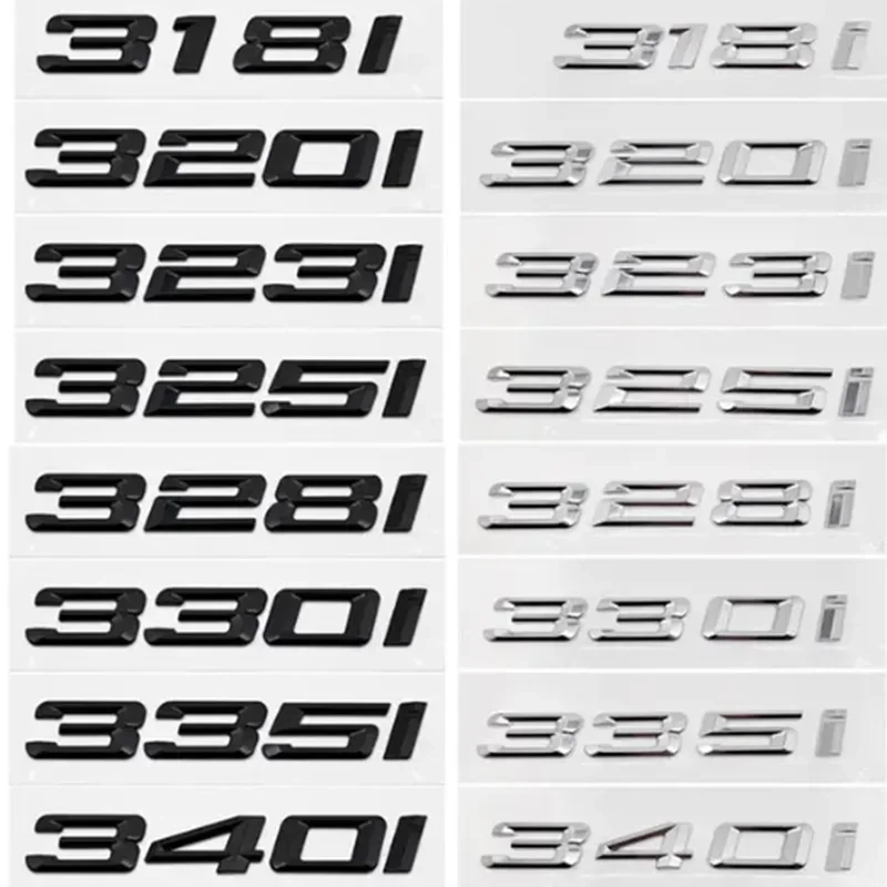 Premium Trunk Boot Emblem Letter Badges - Chrome Silver Black