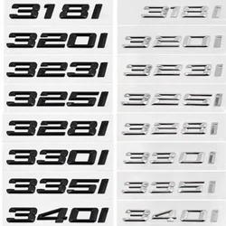 Premium Trunk Boot Emblem Letter Badges - Chrome Silver Black - 323i (Silver)