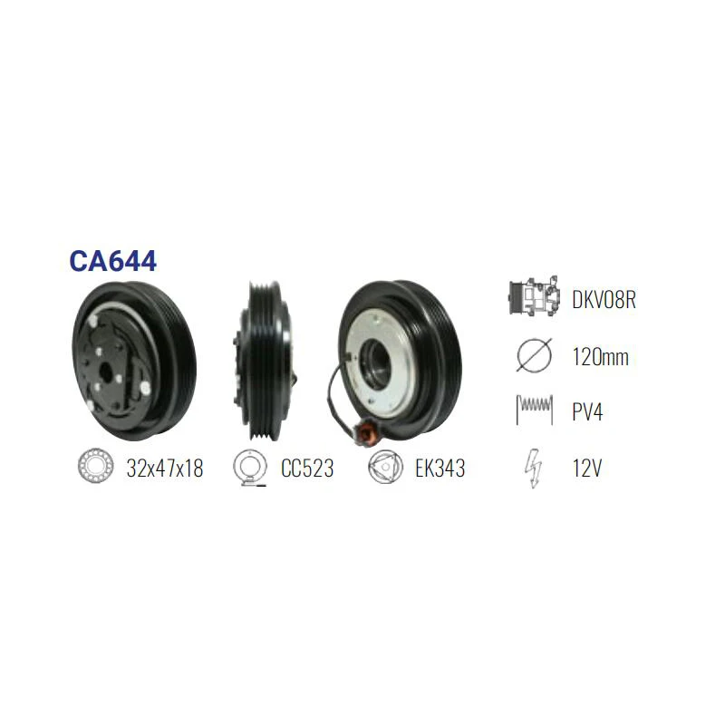 

Сборка сцепления CA644 DKV08R 4pk для NISSAN MICRA K12 92600AX800 / 5060216861 / 506021-7430 / 92600-AX800 / 92600-AX80A