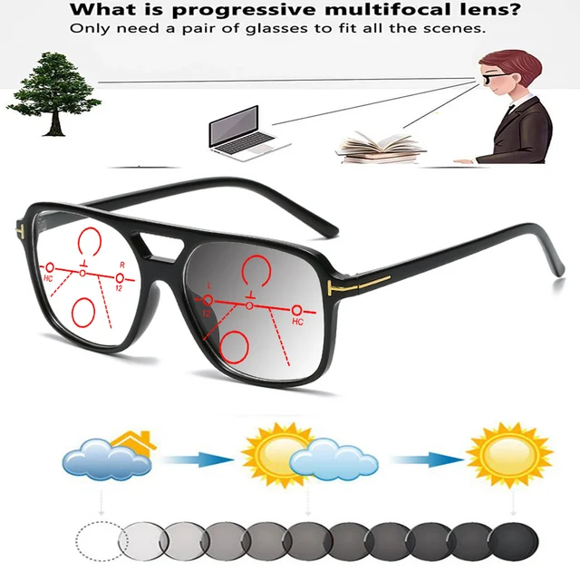 TR90 Occhiali Da Lettura Multifocali Anti-luce Blu Uomo Donna - Foto 8