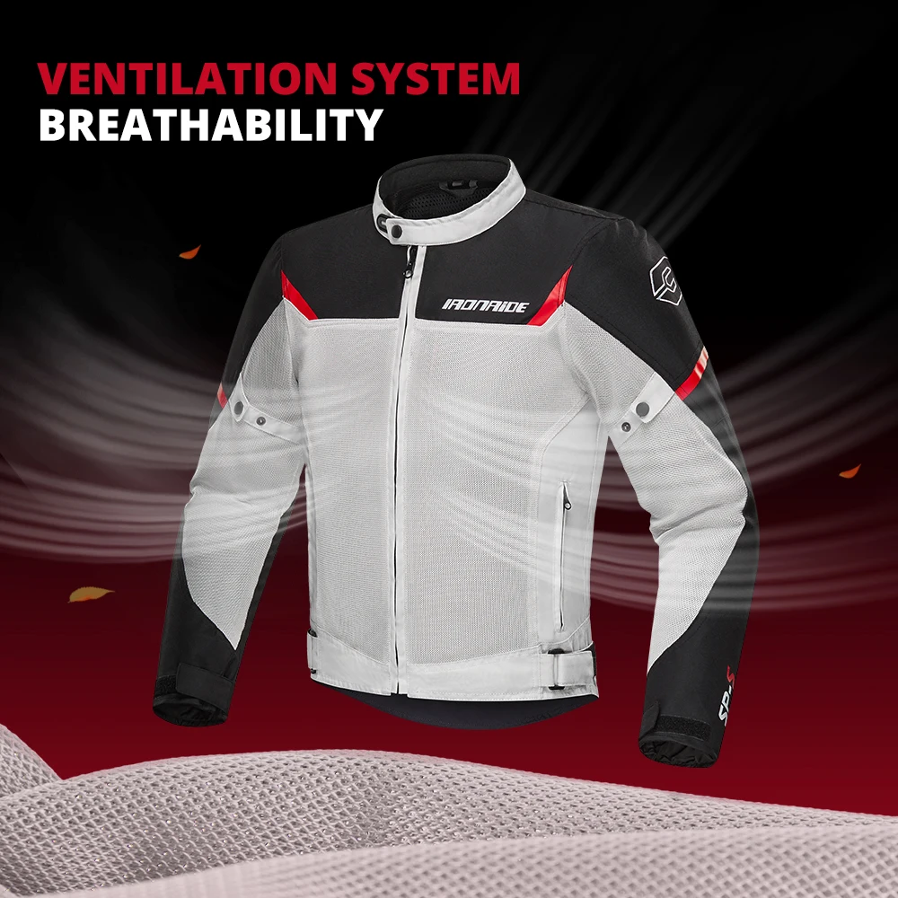 Motorcycle Jacket Men Summer Breathable Racing Motorcycle Jacket CE Certification Protection Riding Clothing Reflective Stripe