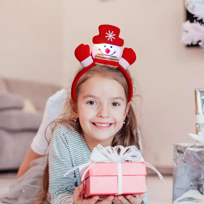 Light Up Christmas Costume Headwear Santa Headband For Kids Christmas Holiday Party Favors Accessories