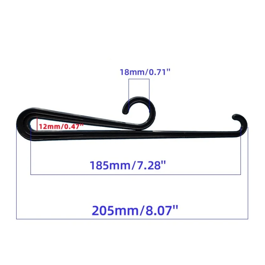 50pcs 플라스틱 PP 포장 타워 교수형 디스플레이 후크 행거 길이 205mm 제품 의류 액세서리