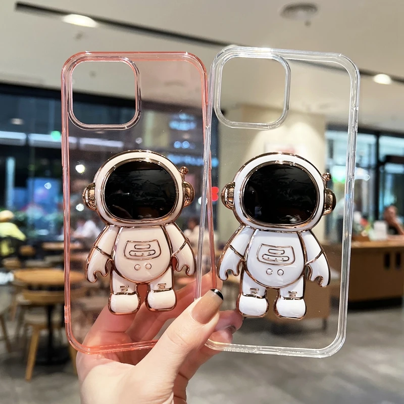 Clear 3D Astronaut Folding Case For iPhone 13 12 11 Pro Max 13 11 XS XR