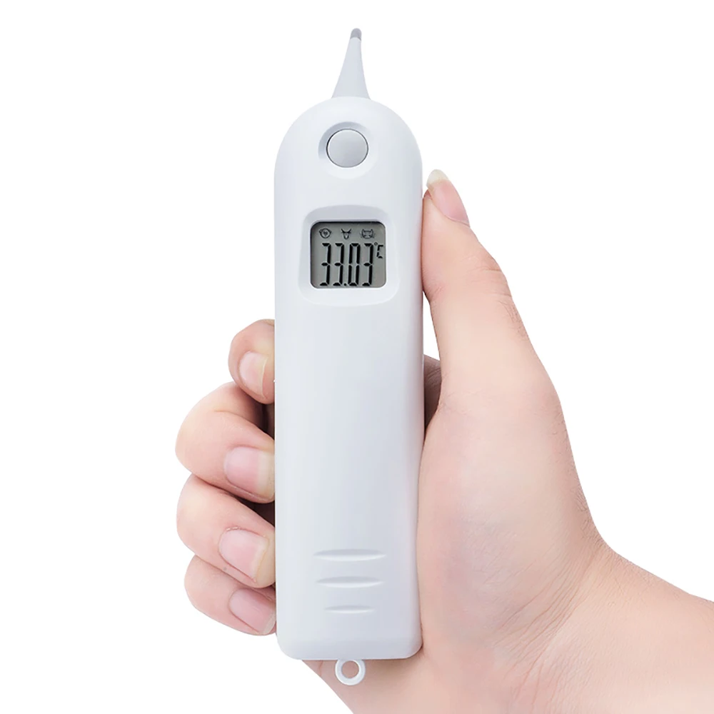 Animal Thermometer Pet Vet Animal Rectal Temperature Large LCD Screen Animal Accurate For Cattle Horse Pig Sheep Dog Cat Thermograph Supplies