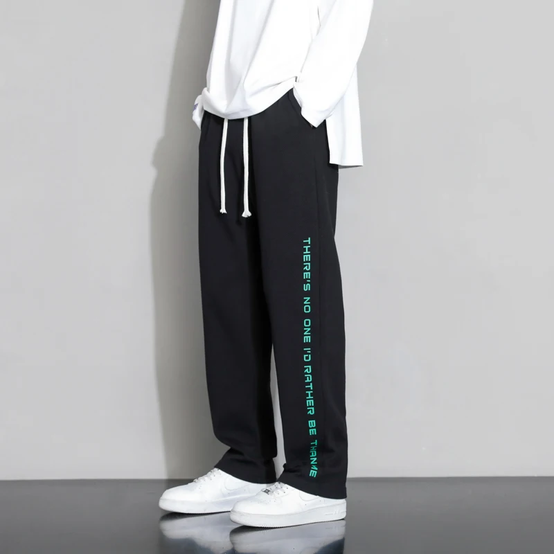 Men's pants fashion black baggy casual streetwear jogging bottoms mens korean review a lot of clothing letter straight pants XXL
