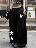 Women's Autumn and Winter Plus-size Star Print Loose Straight Fleece Leg Sweatpants Trendy Streetwear Stylish Versatile - Image 2