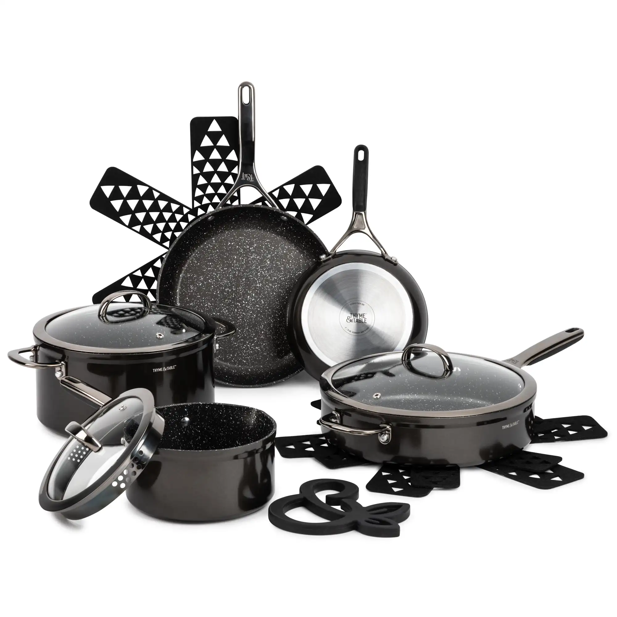 Thyme & Table Nonstick 12 Piece Supreme Cookware Set, pots and pans set -  AliExpress