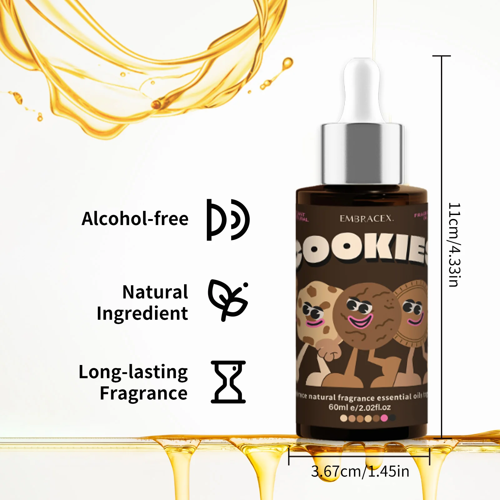 60ml Cookies Essential Skincare Fragrance Oil For Diffuser Candles Making All Skin Types Gift For Family/Friends_voghion.com